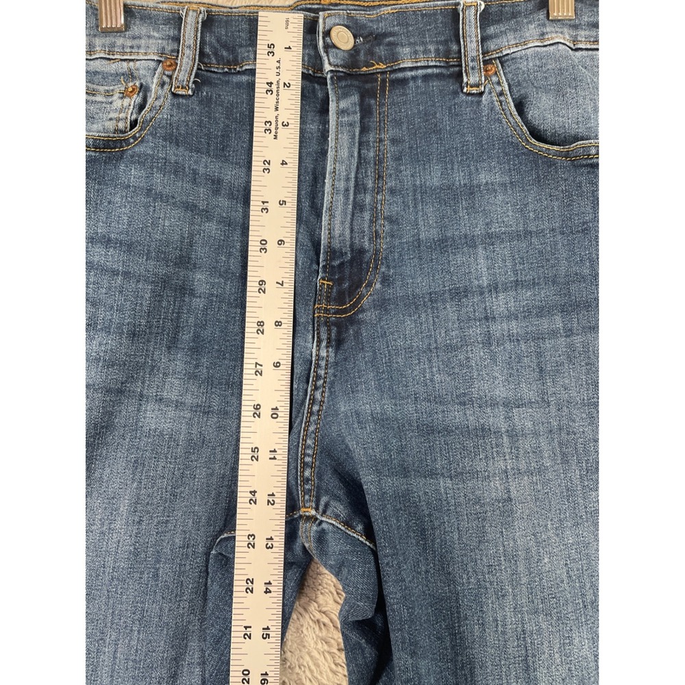 Lucky Brand 410 Athletic Straight Leg Jeans Mens W38xL31 Blue Denim Casual Chore - Picture 8 of 8